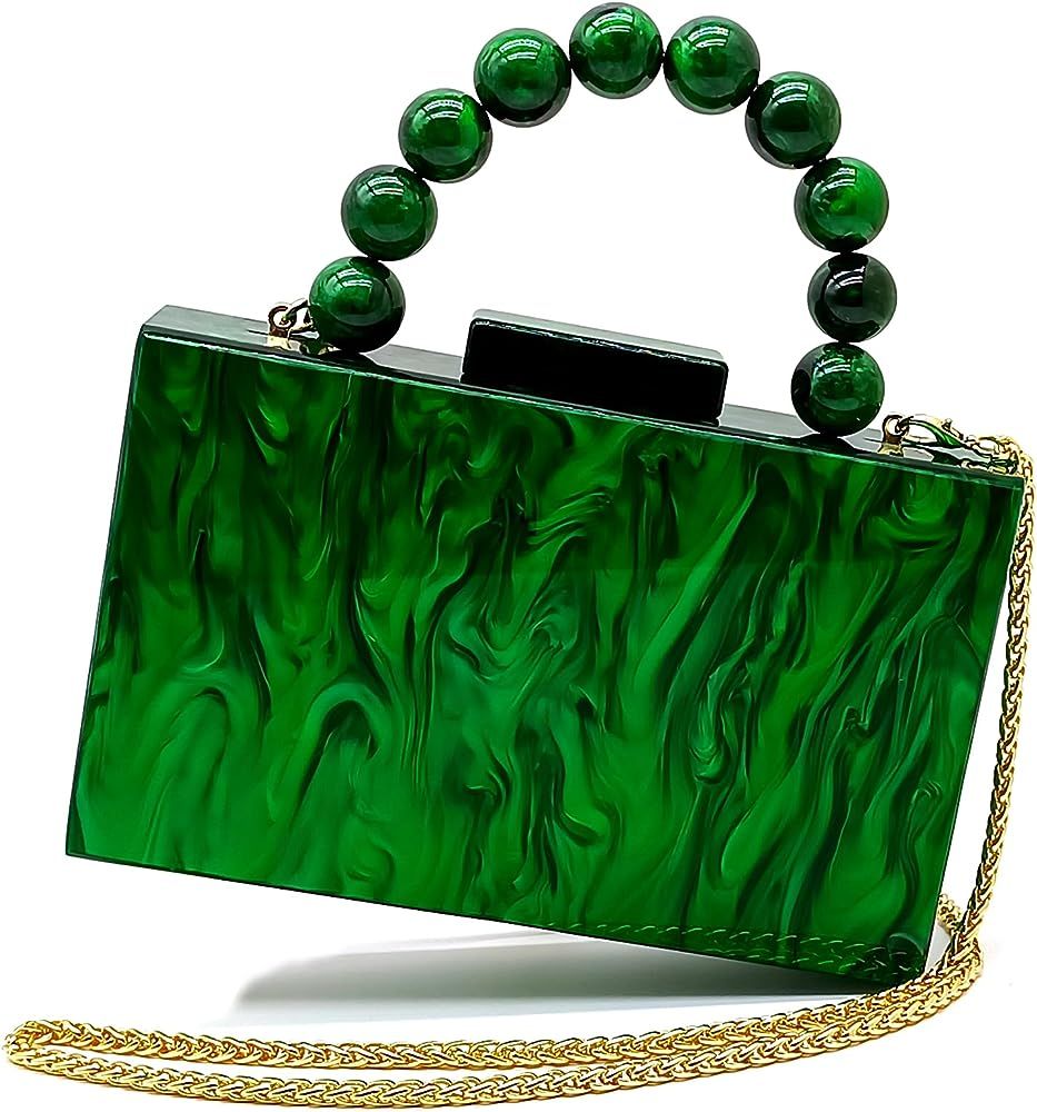 NUSTTAL Clutch Purses for Women wedding Evening Bag Shoulder Handbag Glitter Acrylic Box Clutch B... | Amazon (US)
