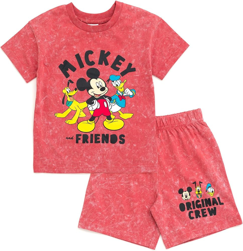 Disney Mickey Mouse Donald Duck Pluto T-Shirt and Shorts Outfit Set Toddler to Big Kid | Amazon (US)