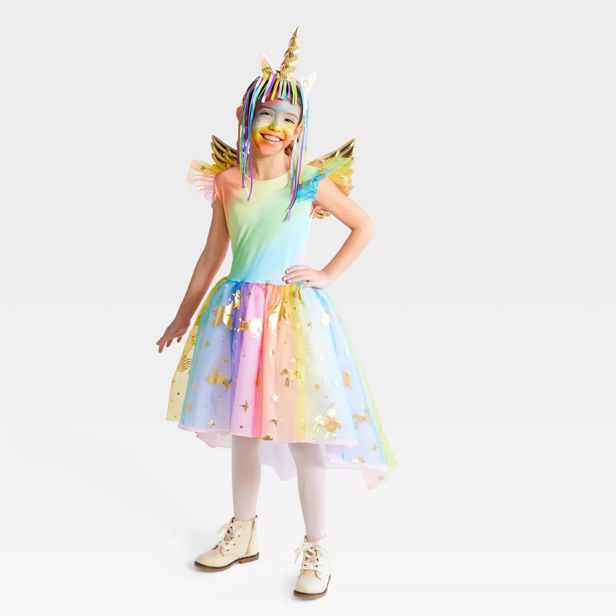 Kids' Rainbow Unicorn Halloween Costume Dress with Headpiece - Hyde & EEK! Boutique™ | Target