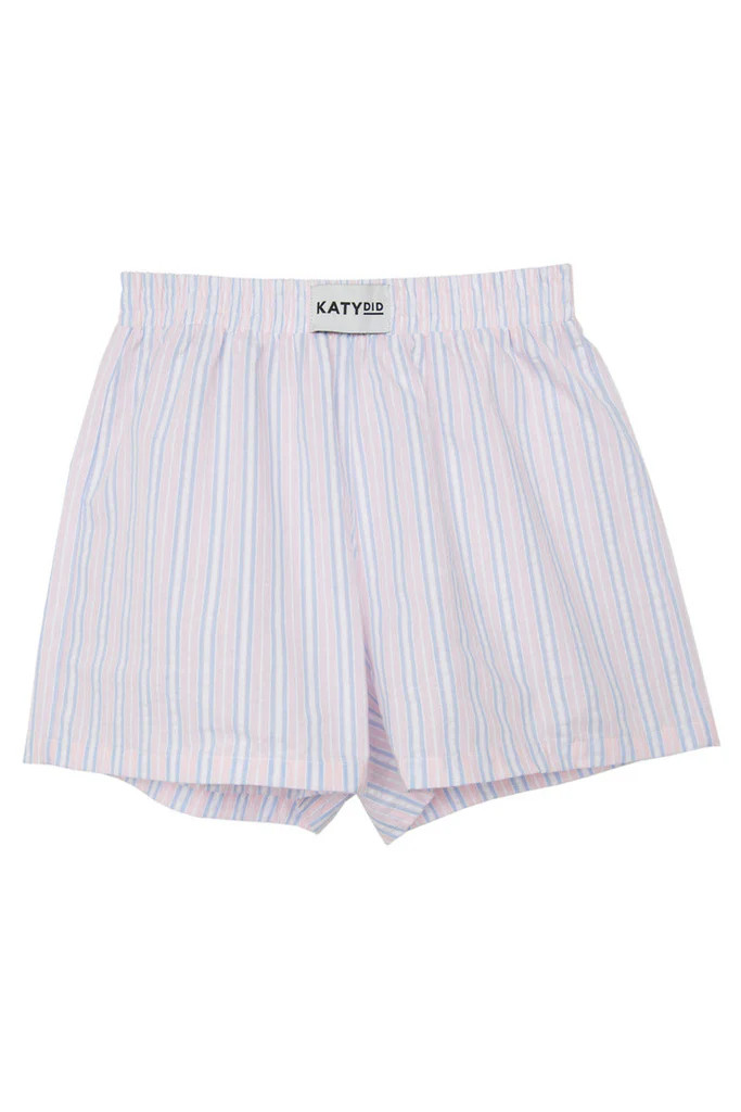 Light Pink and Blue Striped Boxers | Katydid.com