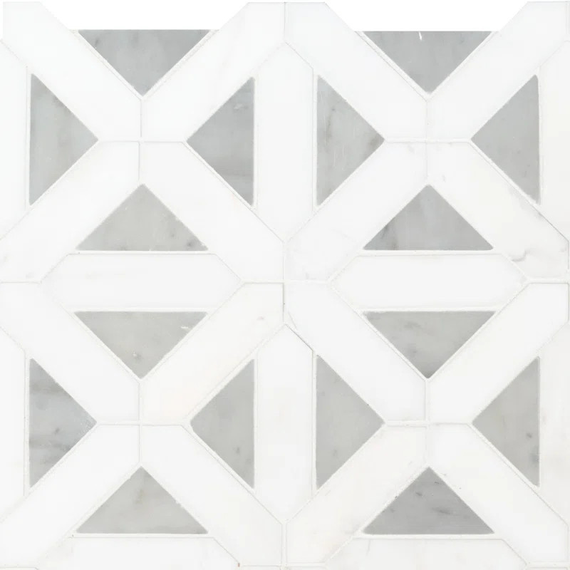 Bianco Dolomite 12" x 12" Marble Grid Mosaic Wall & Floor Tile | Wayfair North America
