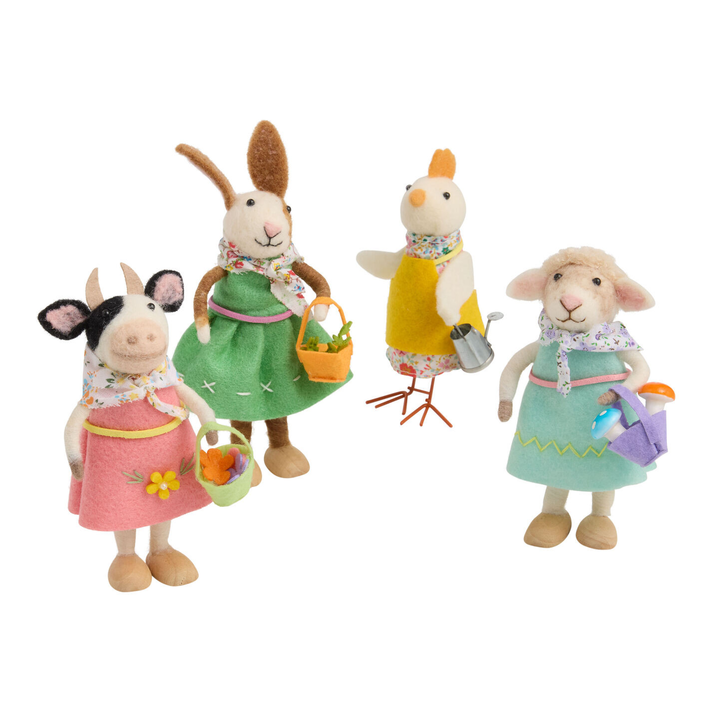 Wool Spring Farmers Market Critters Decor Set of 4 | World Market