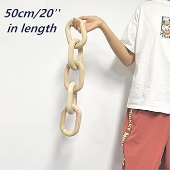 Decorative Wood Chain Link Decorations for Home Boho Hand Carved Modern Farmhouse Aesthetic Wo... | Amazon (US)