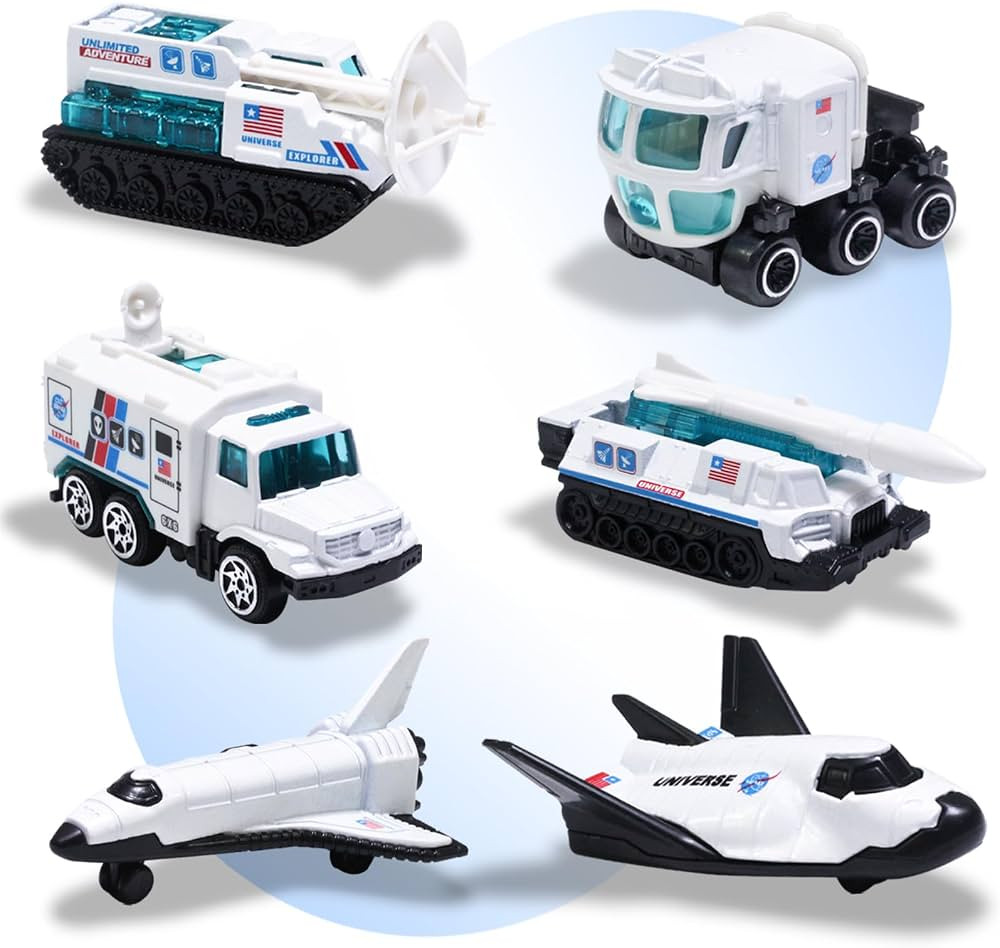 Oriate Diecast 6PCS Explore Space Spaceship Gift Set, Rocket, Spaceship, Space Probe, Mobile Lab ... | Amazon (US)