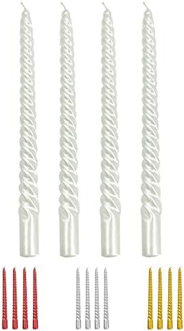 Gedengni 4pcs White Twist Taper Candle, Spiral Taper Candle, Taper Twisted Dinner Dining Table We... | Amazon (US)