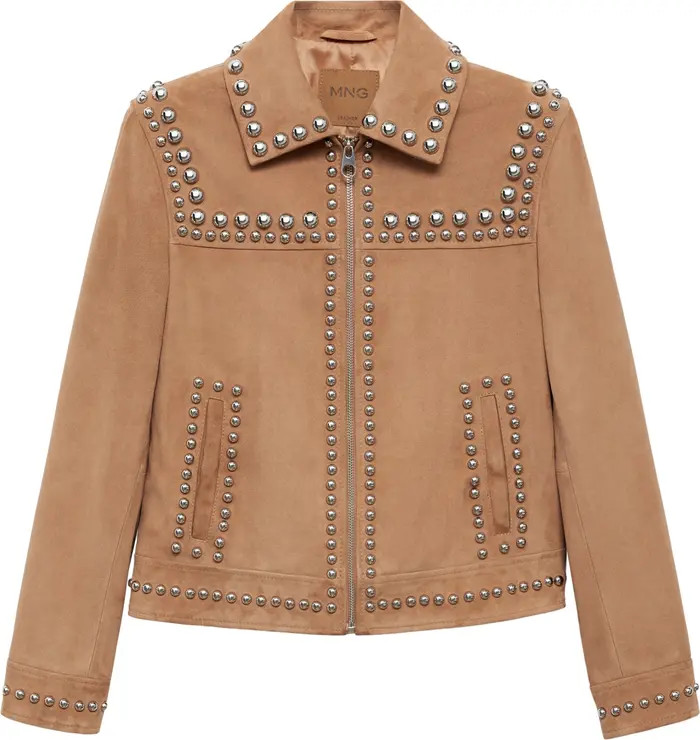 MANGO Ashley Studded Leather Jacket | Nordstrom | Nordstrom