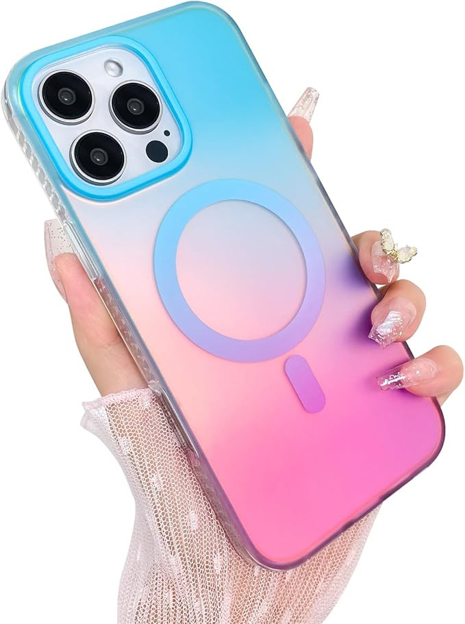 Aesthetic Case for iPhone 16 Pro Max Case for Women Girls, Compatible with Magsafe, Cute Girly Tr... | Amazon (US)