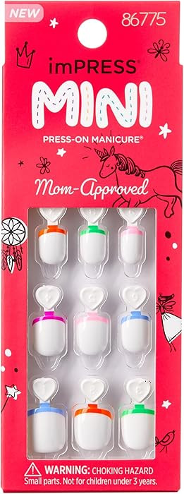 KISS imPRESS Mini Press-On Nails Manicure for Kids - 'French Pop' - Beginner Nail Art Set with Na... | Amazon (US)