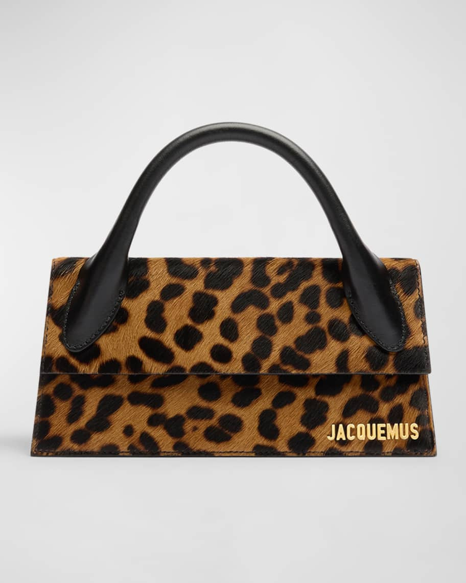 Jacquemus Le Chiquito Long Leopard Calf Hair Top-Handle Bag | Neiman Marcus