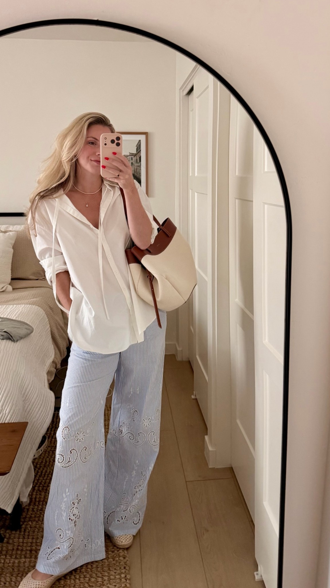 Easy Summer Outfit ☀️

An easy breezy summer outfit for a Saturday in Pacific Beach ☀️🤍

I’ve been reaching for these Holly embroidered pants nonstop lately. The soft blue stripes and little lace details are so pretty, and paired with an oversized white shirt it feels effortless but still put together.

The kind of outfit that works for coffee, errands, and soaking up a perfect San Diego day ✨

#LTKootd #LTKSeasonal #LTKdayinmylife