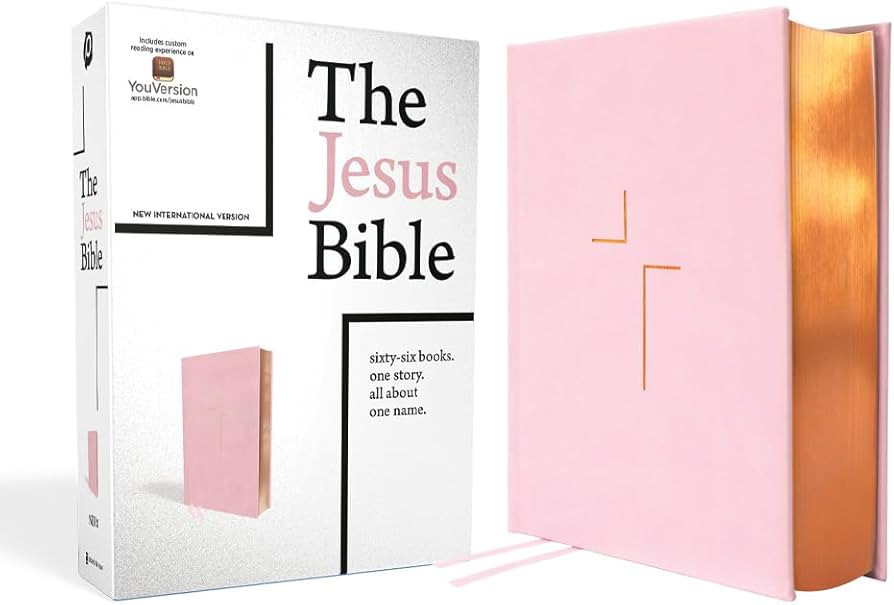 The Jesus Bible, NIV Edition, Leathersoft over Board, Pink, Comfort Print | Amazon (US)
