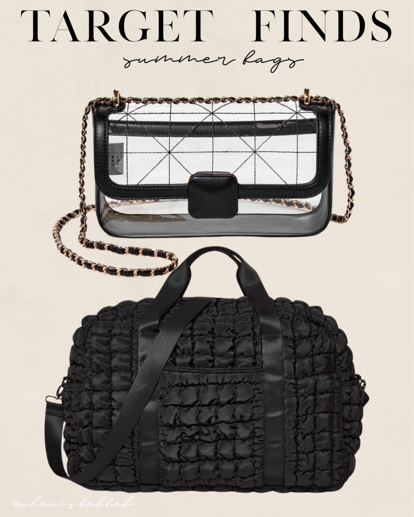 Target duffel bag on trend viral. Clear purse for games 

#LTKfindsunder100 #LTKitbag #LTKfindsunder50
