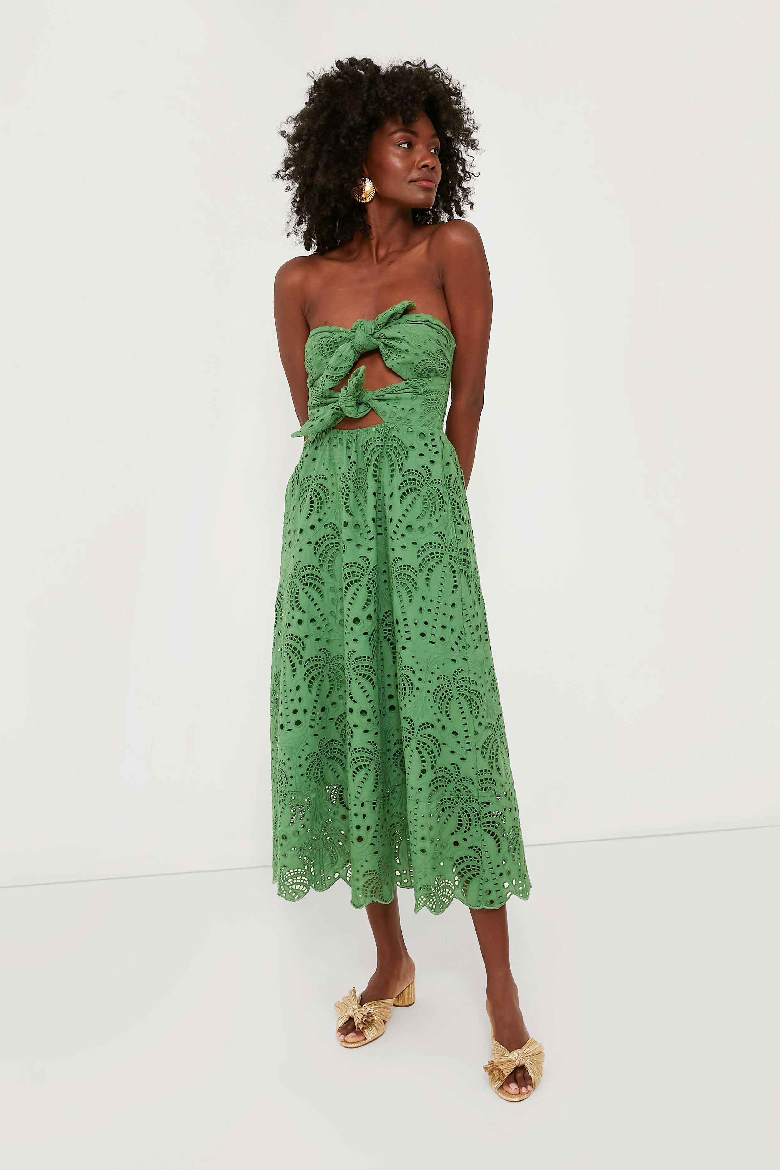 Coconut Tree Richilieu Green Midi Dress | Tuckernuck (US)