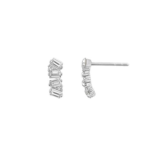 Amazon Essentials Rhodium Plated Brass Wavy Stud Earrings | Amazon (US)