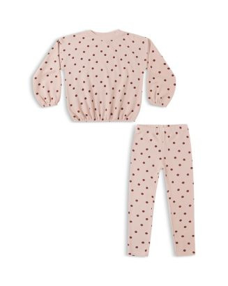 Girls' Spongey Knit Dot Print Sweatshirt & Leggings Set - Little Kid | Bloomingdale's (US)