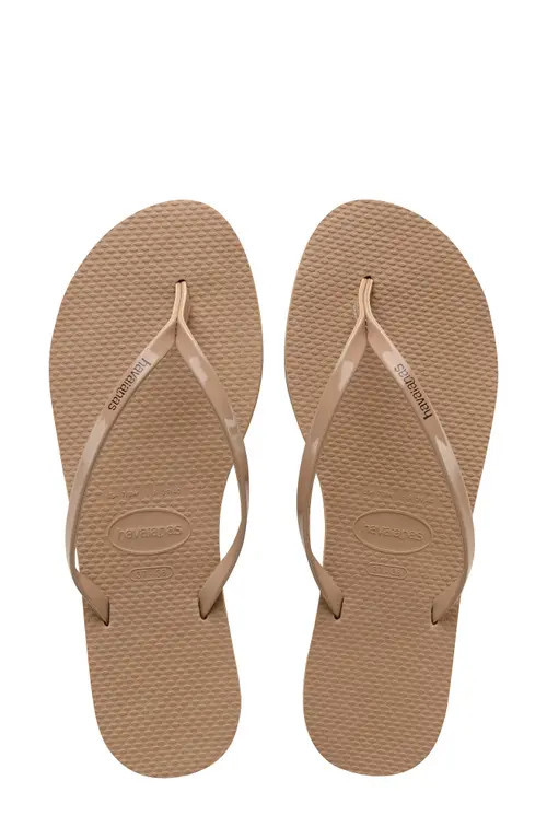 Havaianas You Flip Flop in Rose Gold/Gold at Nordstrom, Size 9 | Nordstrom