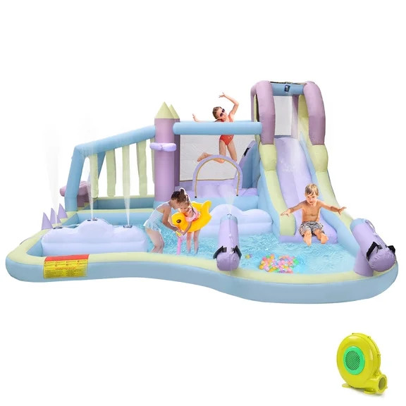 Ktaxon 10-in-1 Inflatable Water Slide Bounce House with Blower, 209" x 161" x 91", Kiosk-Themed A... | Walmart (US)