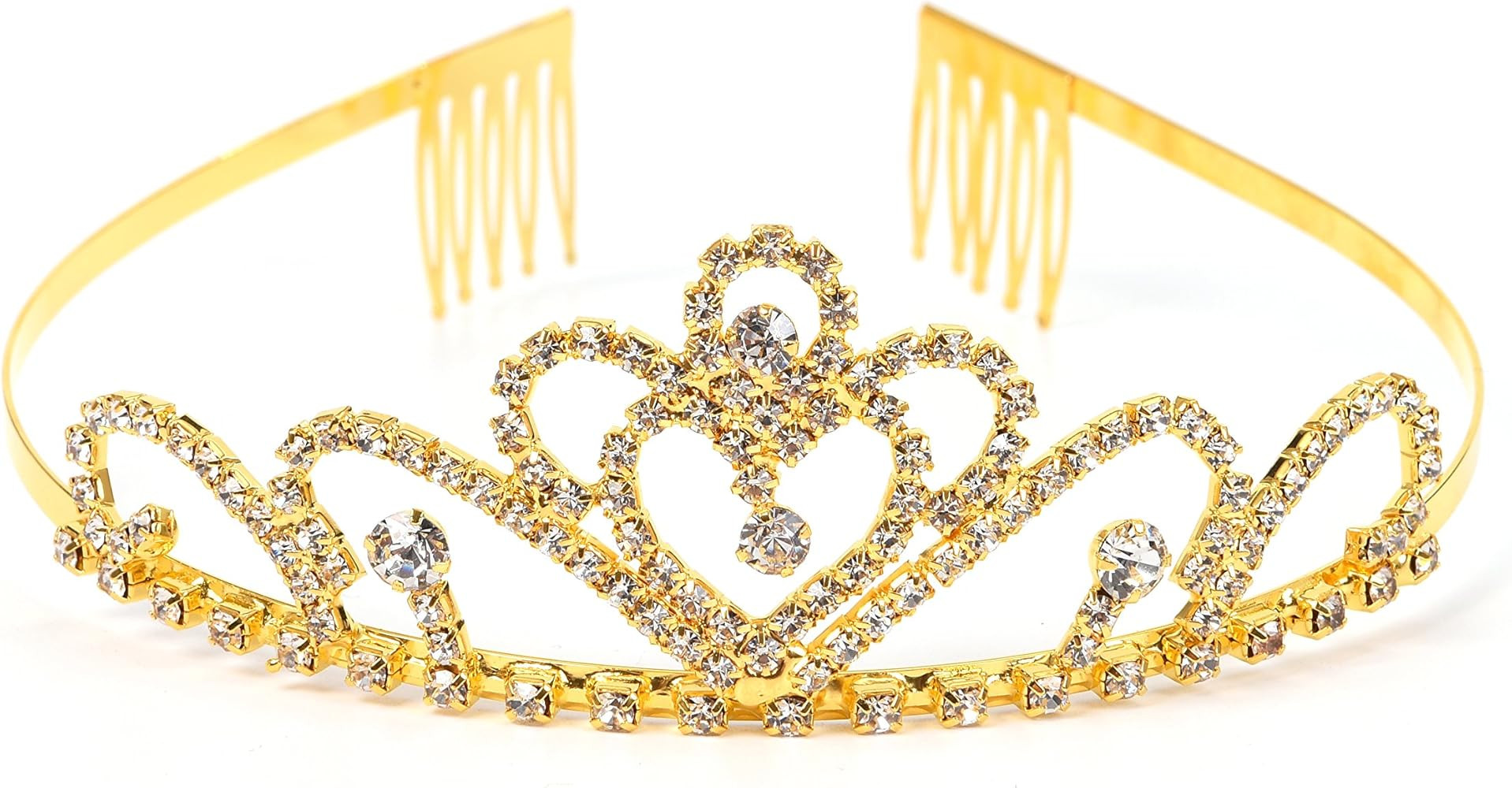 Rivertree Gold Costume Fiona Princess Crown Cosplay Birthday Crowns with Comb Pin Crystal Bridal ... | Amazon (US)