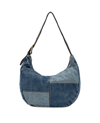 Lou Large Denim Patchwork Hobo Handbag | Macy's