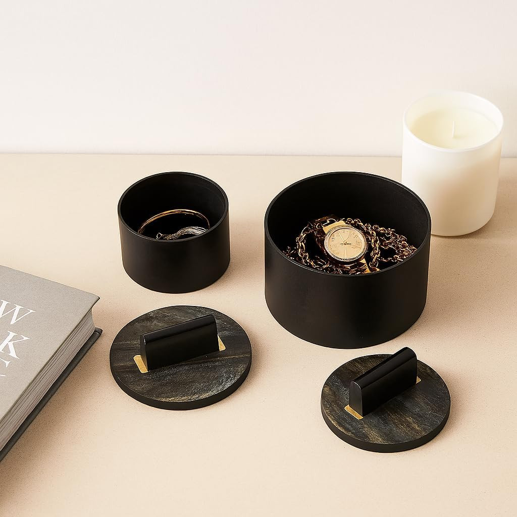 Decorative Boxes for Home Decor with Lid – Circle Jewelry and Storage Boxes for Keepsakes and A... | Amazon (US)