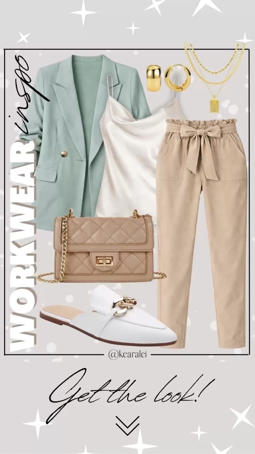 Teacher outfits spring outfits 2026 Affordable Work outfits spring work wear workwear office work clothes business casual light green blazer pistachio with ivory cream white satin silk cami and tan paper bag tie waist pants with ivory chain mules flats shoes budget friendly fashion style affordable fashion looks for less target Abercrombie & fitch bohme Amazon forever 21 forever21 express loft #workwear #workoutfit #workoutfits #teacheroutfits #teacher #teacheroutfit #affordable #budget #outfitideas #cuteoutfit
.
.
.
teacher outfits, business casual, casual outfits, neutrals, street style, Midi skirt, Maxi Dress, Swimsuit, Bikini, Travel, skinny Jeans, Puffer Jackets, Concert Outfits, Cocktail Dresses, Sweater dress, Sweaters, cardigans Fleece Pullovers, hoodies, button-downs, Oversized Sweatshirts, Jeans, High Waisted Leggings, dresses, joggers, fall Fashion, winter fashion, leather jacket, Sherpa jackets, Deals, shacket, Plaid Shirt Jackets, apple watch bands, lounge set, Date Night Outfits, Vacation outfits, Mom jeans, shorts, sunglasses,plus size fashion, Stanley cup tumbler, Work blazers, Work Wear, workwear

boots booties take over the knee, ankle boots, Chelsea boots, combat boots, pointed toe, chunky sole, heel, sneakers, slip on shoes, Nike, adidas, vans, dr. marten’s, ugg slippers, golden goose, sandals, high heels, loafers, Birkenstock Birkenstocks, 

Target, Abercrombie and fitch, Amazon, Shein, Nordstrom, H&M, forever 21, forever21, Walmart, asos, Nordstrom rack, Nike, adidas, Vans, Quay, Tarte, Sephora

#LTKootd #LTKWorkwear #LTKSeasonal