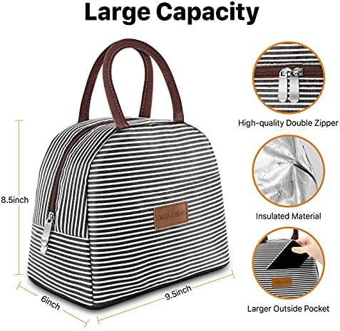 Durable Freezable Lunch Box for Women/Men/Kids Double Zippers Wide Open Tote Bag Leakproof Thermal a | Amazon (US)