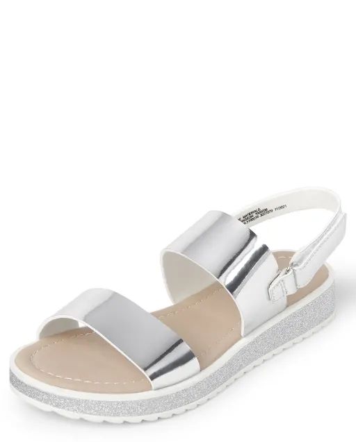 Girls Glitter Metallic Platform Sandals | The Children's Place  - SILVER | The Children's Place