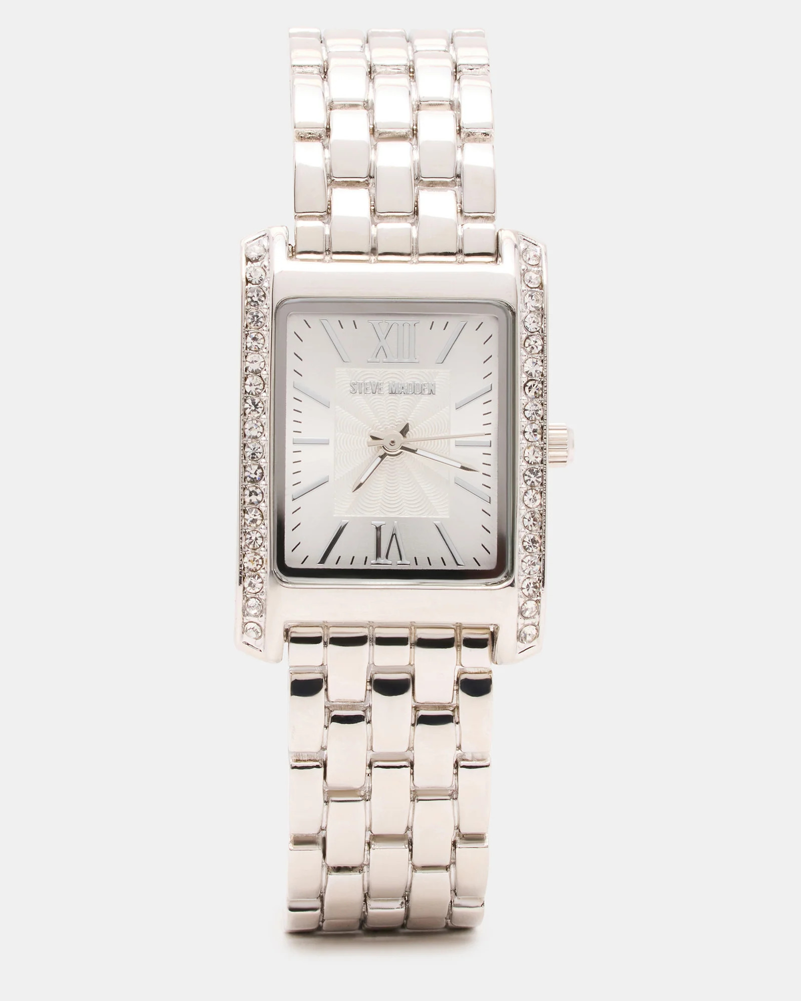 WOMEN'S SQUARE STAINLESS STEEL WATCH SILVER | Steve Madden (US)