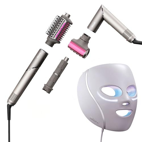 Shark CryoGlow Lilac Chill LED Face Mask + FlexFusion Hair Dryer Bundle with Fusion Hair Brush, Ceramic Air Styler with Auto-Wrap Hair Curlers & Concentrator, Anti-Ageing & Blemish Repair | Amazon (US)