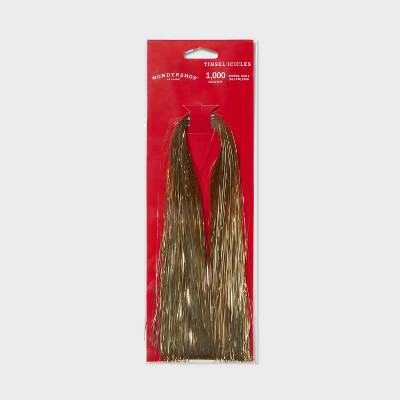 1000ct Tinsel Icicle Christmas Tree Ornament Champagne - Wondershop™: Indoor Use, Snow Theme | Target