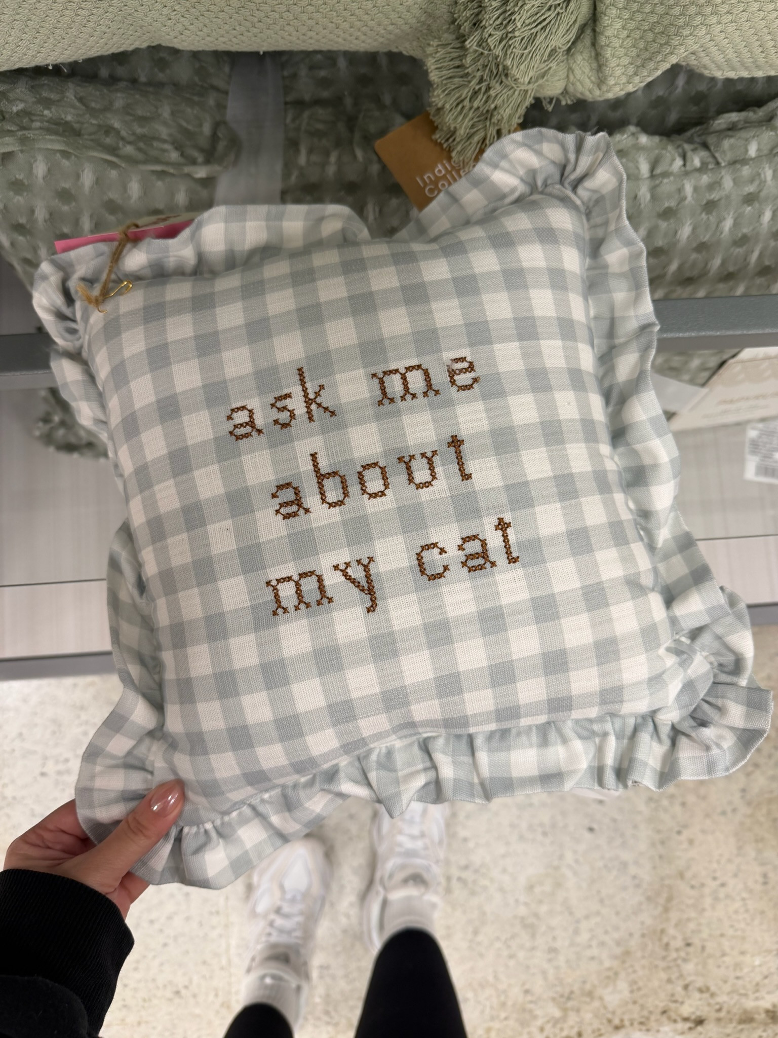 Found this gingham ruffle pillow in store at TJ Maxx and I’m obsessed, the neutral green tone is so cute. But if you want something a little girlier the pink one online is just as cute!! spring outfits 2026, country concert outfits, date night outfits, spring dresses, business casual workwear, vacation outfits beach, graduation dresses, plus size fashion, summer outfits, work outfits, home decor, tj maxx finds, spring home refresh 

 #LTKmorningroutine #LTKHome