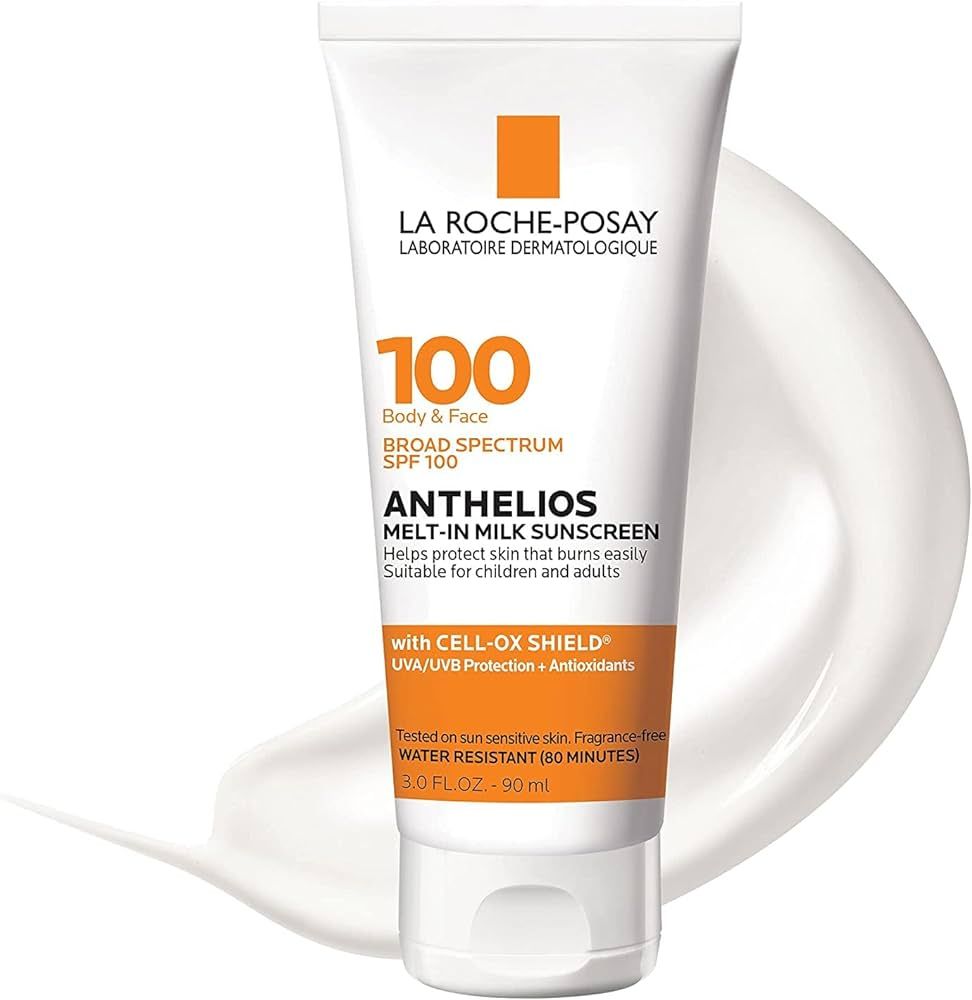 La Roche-Posay Anthelios Melt-in Milk Body & Face Sunscreen Lotion Broad Spectrum SPF 100, Oxyben... | Amazon (US)