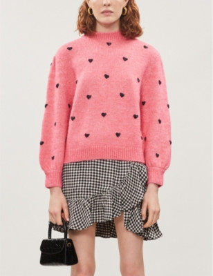 Ariana heart-embroidered stretch-knit jumper | Selfridges
