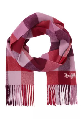 COACH Women's Multicolored Checkered Muffler Scarf | Belk