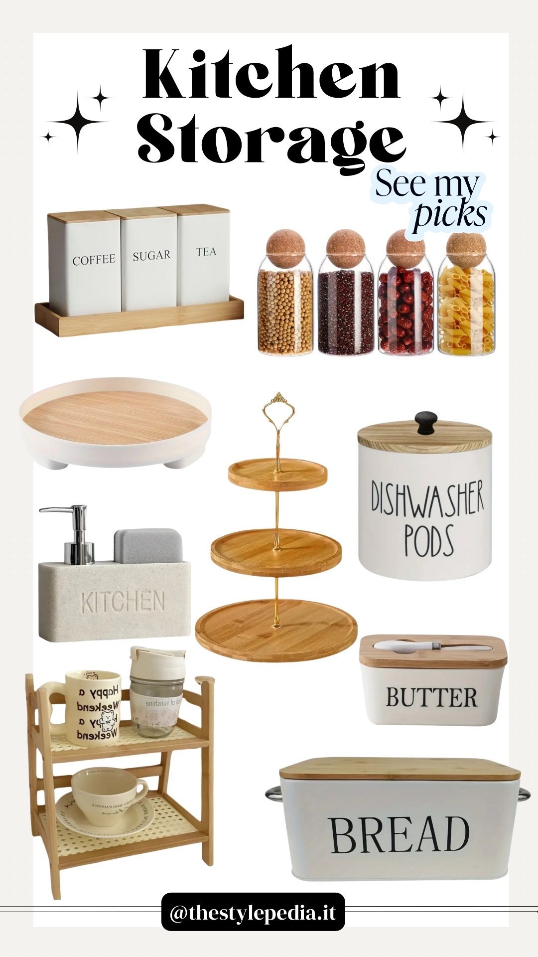 Kitchen Organization with a lot of nice things to use! 
#ltkhomedecor #homedecor #kitchen #storage #organization #butter #bread 

#LTKitalia #LTKhome #LTKeurope
