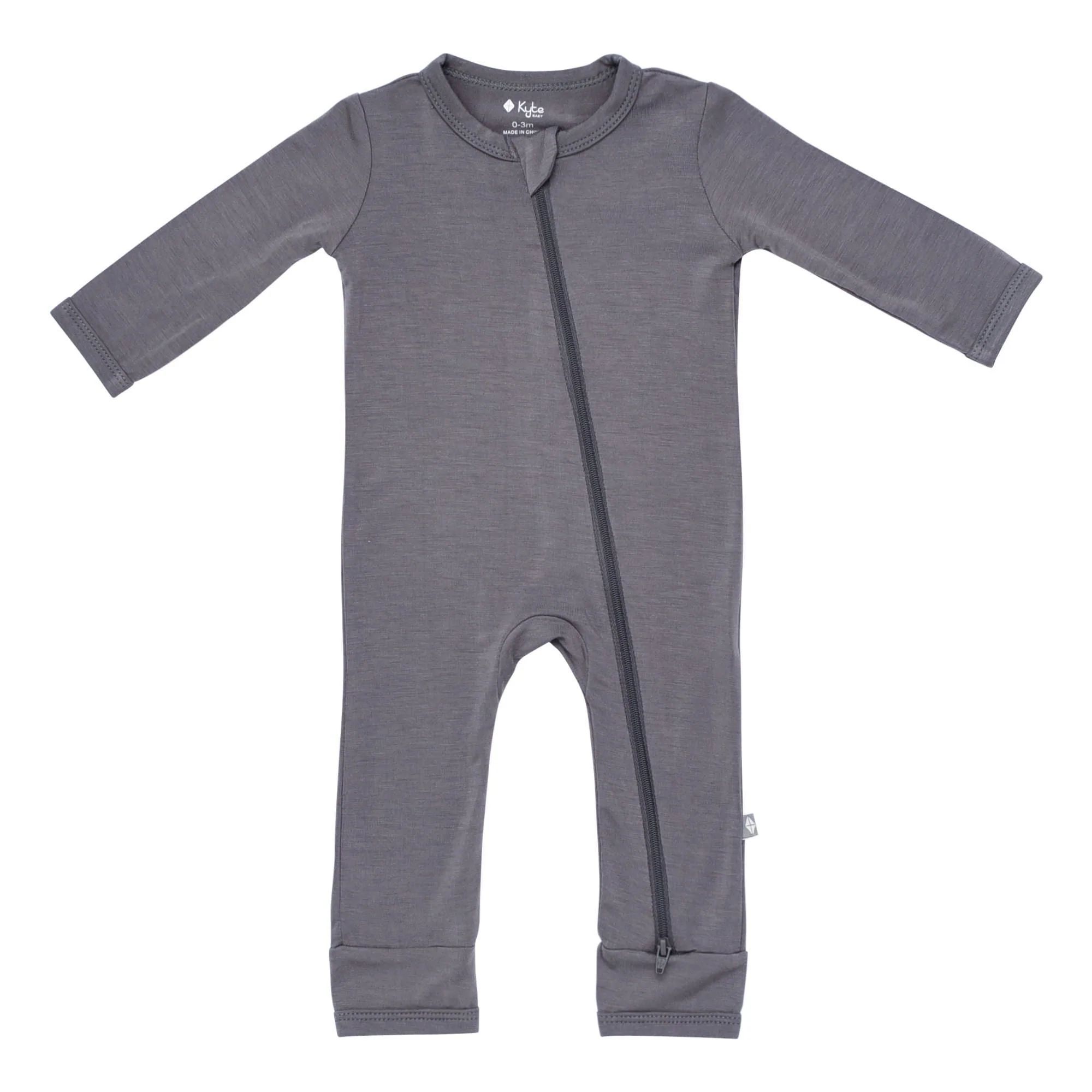 Zippered Romper in Charcoal | Kyte BABY