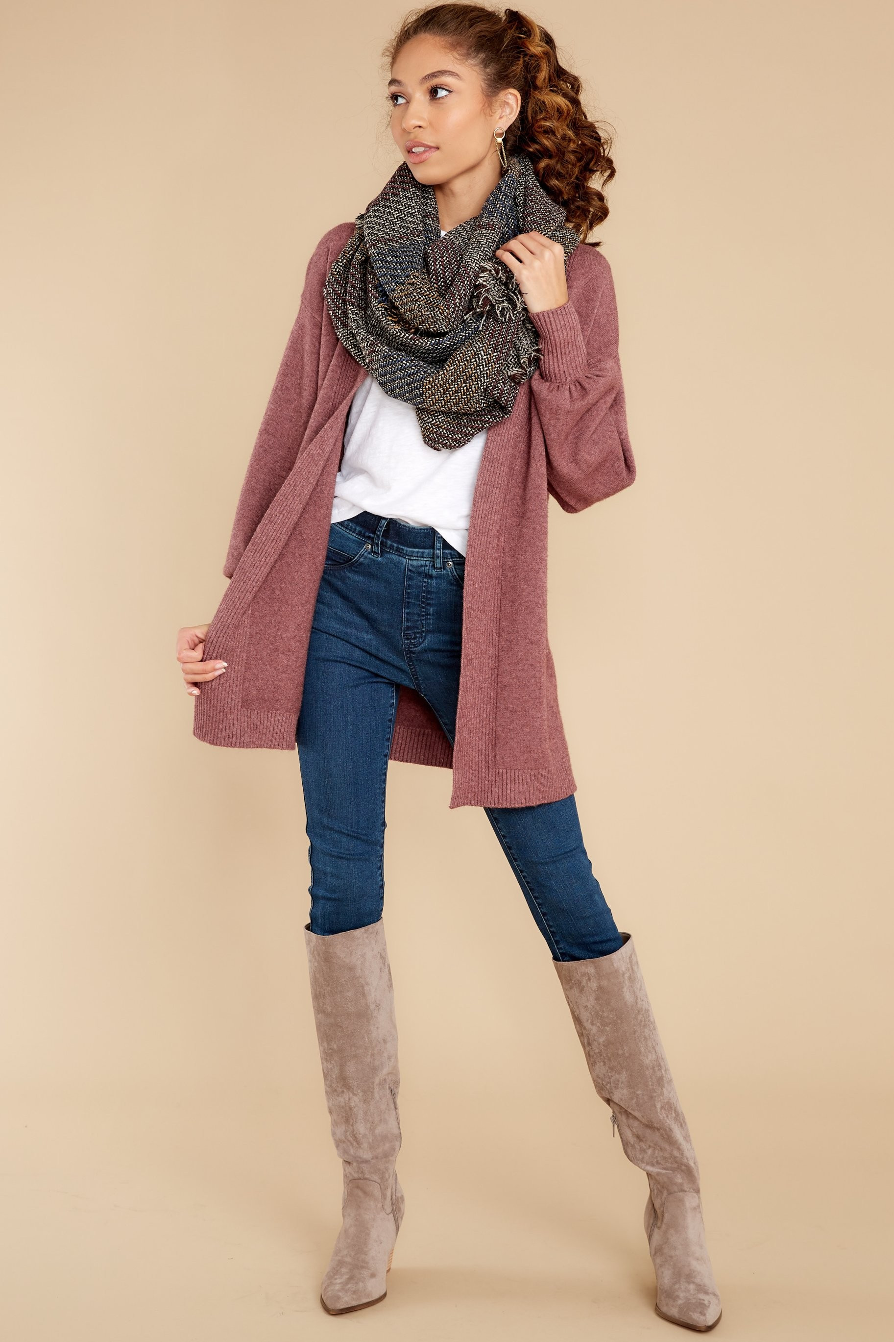 Closely Watching Raspberry Cardigan | Red Dress 