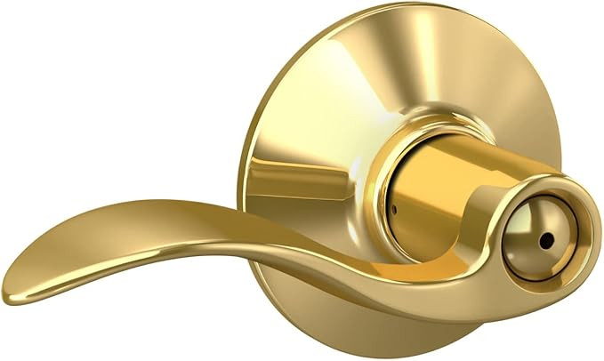 Schlage F40 V ACC 605 Accent Door Lever, Bed & Bath Privacy Lock, Bright Brass | Amazon (US)