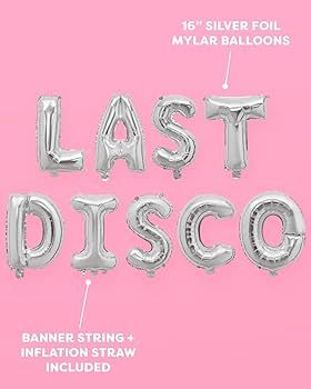 xo, Fetti Last Disco Foil Balloons - 16", Silver | Bachelorette Party Decorations, 70s, Bride Sup... | Amazon (US)