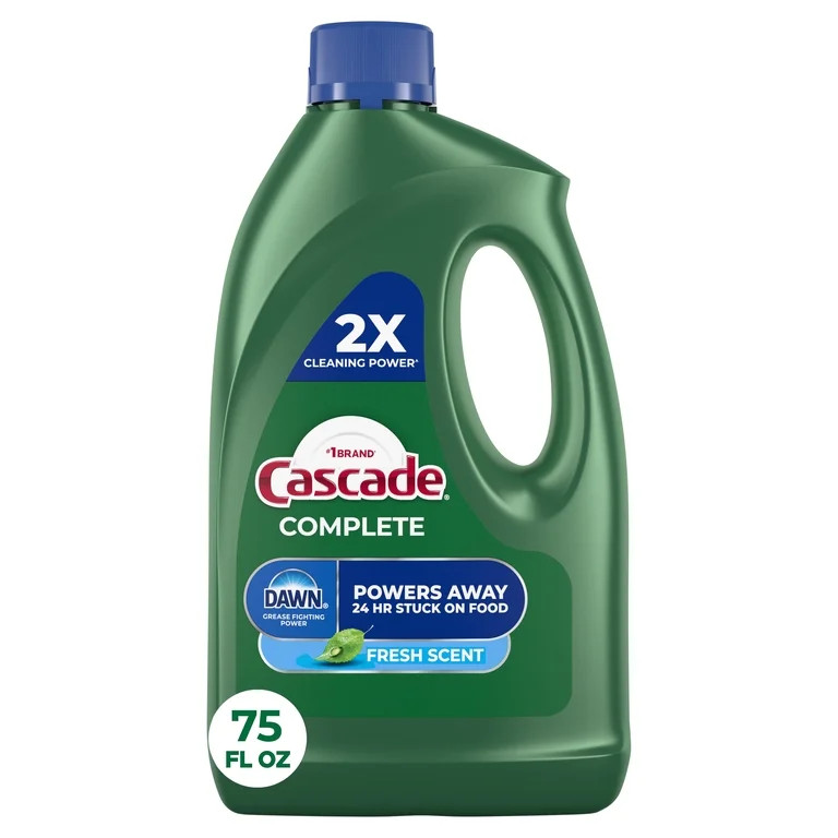 Cascade Complete Dishwasher Detergent Liquid Gel, Dish Detergent, Dish Soap, Fresh, 75oz | Walmart (US)