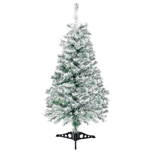 3FT Artificial Christmas Tree Green Tabletop Christmas Tree with Snow Flocked Mini Xmas Pine Tree with Plastic Stand for Indoor Outdoor Holiday Home Decoration | Amazon (US)