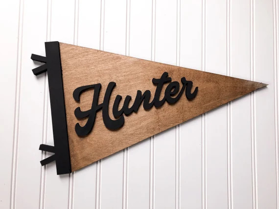 Custom Name Pendant  Wood Vintage Flag  Babys Room | Etsy | Etsy (US)