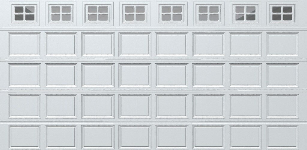 Wayne Dalton Classic Steel Model 8500 16-ft x 8-ft 16.22 R-Value Insulated White Double Garage Door with Windows one_size | 8500CRWHSTCKI168 | Lowe's