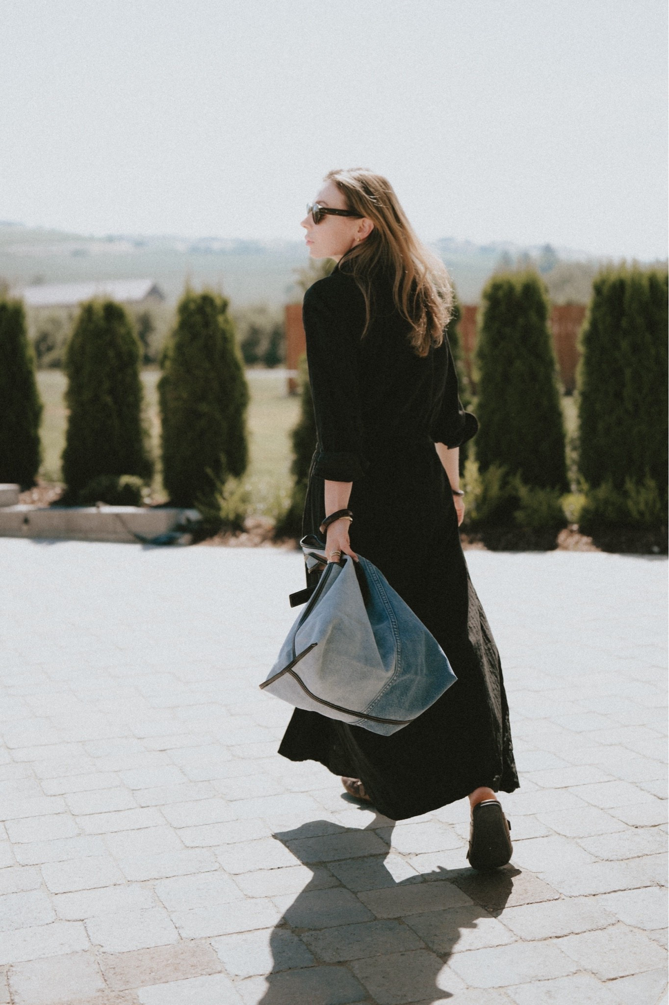 Thanks so much 3.1 Phillip Kim for this beautiful summer bag. 
A denim market tote bag is stiles with mules & maxi shirt dress in black.

#LTKmomlife #LTKSeasonal #LTKWorkwear