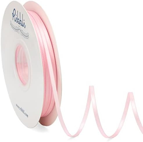 Ribbli Satin Ribbon 1/8 inch x Continuous 100 Yards, Thin Light Pink Ribbon Double Faced Use for ... | Amazon (US)