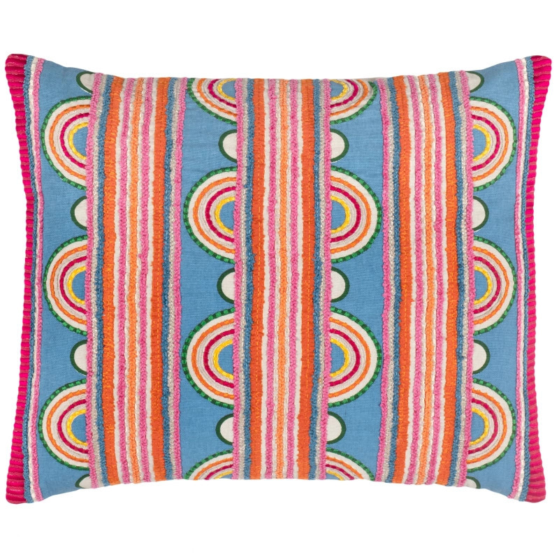 Button Embroidered Multi Decorative Pillow | Annie Selke