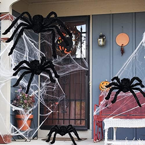 Garma Halloween Spider Decorations, 6 Pcs Realistic Hairy Spiders Set with Red Eyes and Bendable ... | Amazon (US)