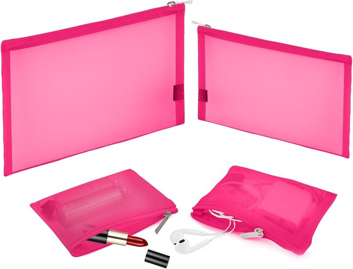 EASYFUN Mesh Pouch, Make up Bag with Zipper Cosmetic Organizer Pouch for Daily or Travel to Keep ... | Amazon (US)