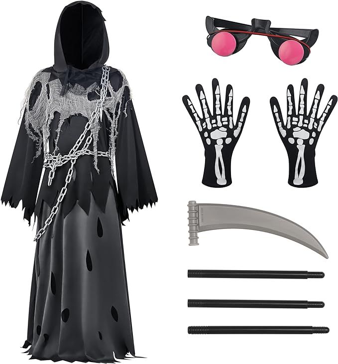 Spooktacular Creations Child Unisex Glowing Eyes Grim Reaper Costume, Phantom Costume for Creepy ... | Amazon (US)