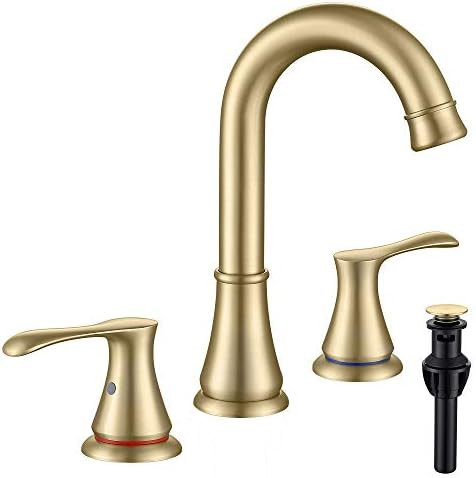 WiPPhs Bathroom Faucet for Sink 3 Hole with Pop Up Drain and cUPC Faucets Supply Hose, 2 Handle 8... | Amazon (US)